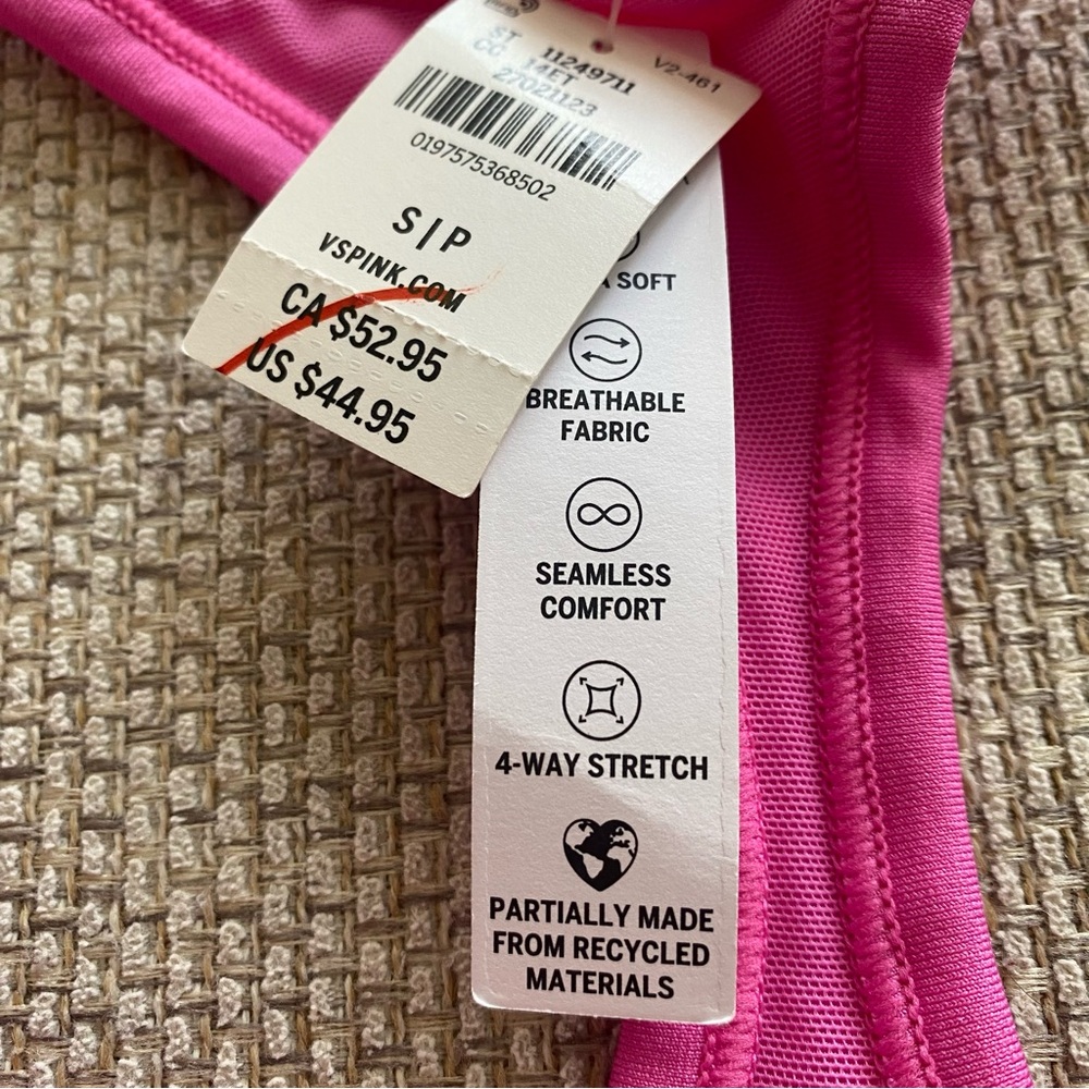 PINK Victoria's Secret Front-Zip Sports Bra in Pink - Picture 7 of 8